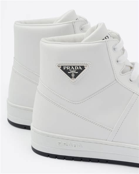 prada downtown sneakers black|high top prada sneakers.